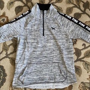 Pink Marbled Gray Quarter Zip